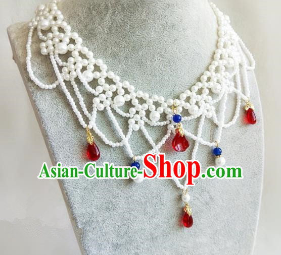 Chinese Traditional Hanfu Beads Necklace Traditional Classical Jewelry Accessories for Women