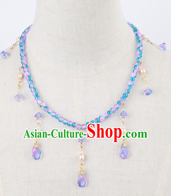 Chinese Traditional Hanfu Beads Tassel Necklace Traditional Classical Jewelry Accessories for Women