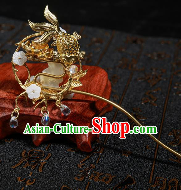 Chinese Ancient Traditional Hanfu Jade Rabbit Hairpins Handmade Classical Hair Accessories for Women