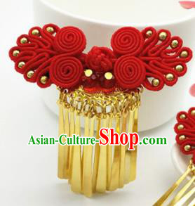Asian Japanese Traditional Geisha Red Hair Claw Japan Kimono Handmade Classical Hair Accessories for Women