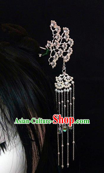 Chinese Ancient Traditional Pine Tassel Hairpins Handmade Classical Hair Accessories for Women