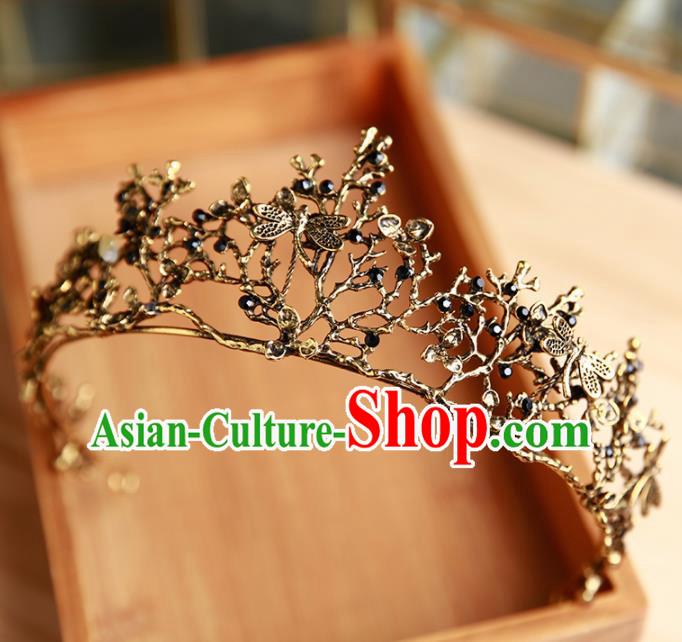 Handmade Top Grade Bride Hair Accessories Baroque Dragonfly Royal Crown for Women