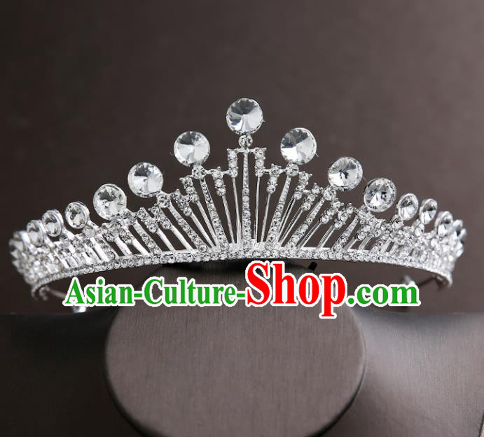 Handmade Top Grade Bride Crystal Royal Crown Hair Accessories Baroque Princess Hair Clasp for Women