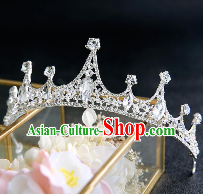 Handmade Top Grade Crystal Royal Crown Hair Accessories Baroque Princess Hair Clasp for Women