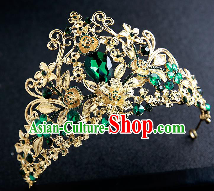 Top Grade Handmade Baroque Court Royal Crown Hair Accessories Princess Hair Clasp for Women