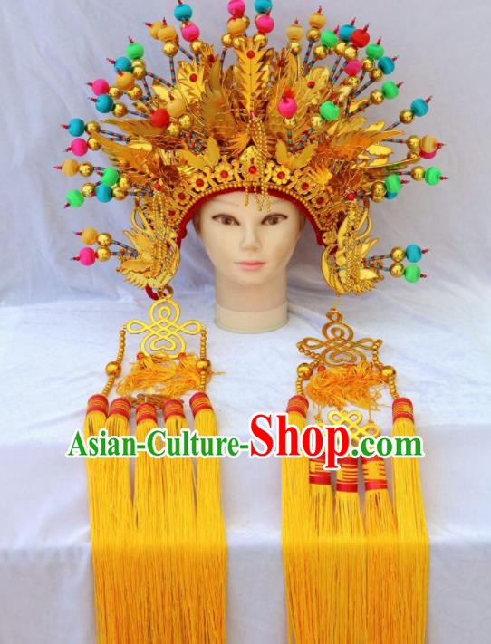 Traditional Chinese Beijing Opera Princess Hats Peking Opera Diva Colorful Phoenix Coronet for Women