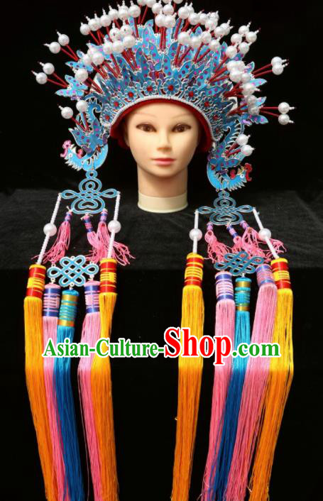 Chinese Traditional Peking Opera Bride Phoenix Coronet Beijing Opera Princess Chaplet Hats for Women