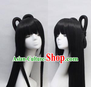 Chinese Ancient Cosplay Peri Wigs Traditional Princess Chignon Handmade Wig Sheath