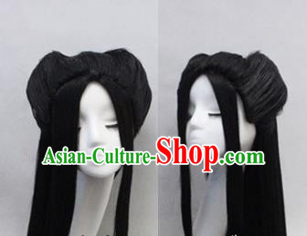 Chinese Ancient Cosplay Peri Long Wigs Traditional Princess Chignon Handmade Wig Sheath