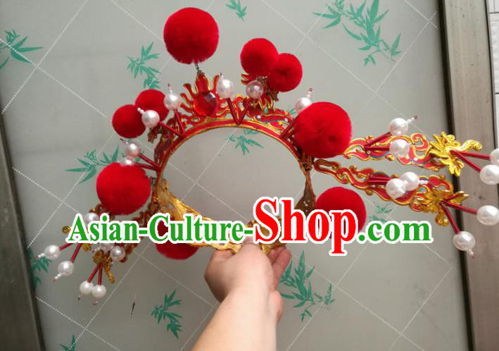 Traditional Chinese Beijing Opera Takefu Helmet Peking Opera Hair Accessories Hat for Men