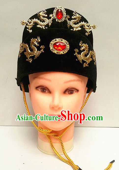 Traditional Chinese Beijing Opera Minister Black Hat Peking Opera Hair Accessories Hat for Men