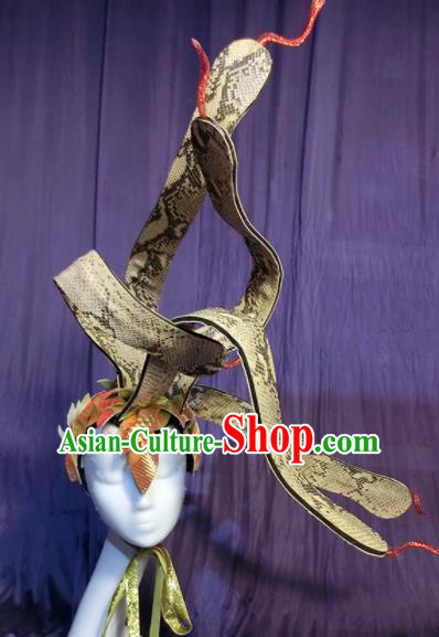 Halloween Cosplay Snake Hair Accessories Brazilian Carnival Parade Headwear for Men