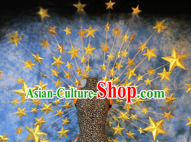 Halloween Cosplay Stage Show Props Accessories Brazilian Carnival Parade Golden Stars Wings for Women