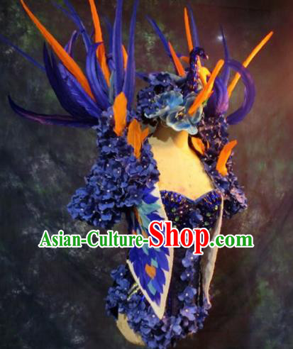 Brazilian Carnival Parade Halloween Clothing Catwalks Stage Show Costumes and Headwear for Women