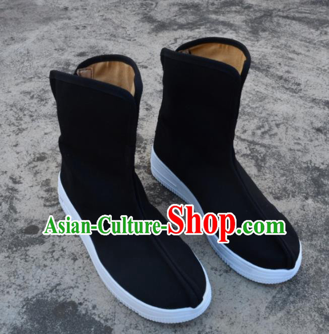 Chinese Traditional Black Boots Ancient Swordsman Shoes Cloth Shoes for Men