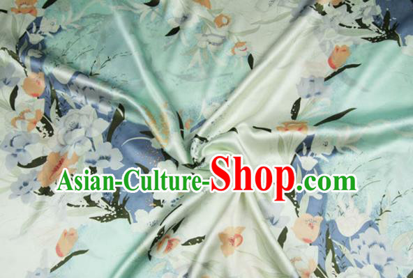 Asian Chinese Traditional Pattern Design Green Brocade Fabric Silk Fabric Chinese Material