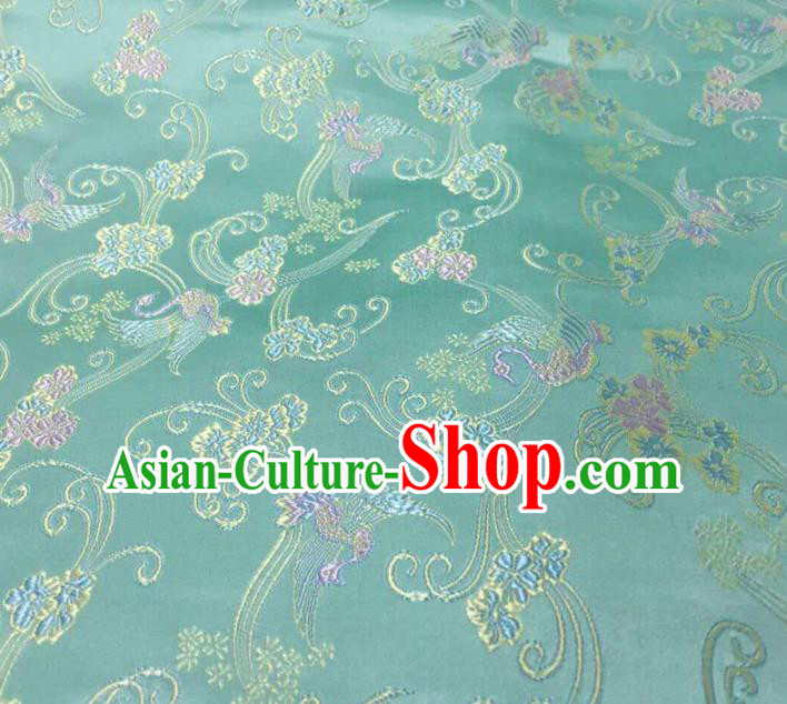 Asian Chinese Traditional Pattern Design Green Brocade Silk Fabric Chinese Material