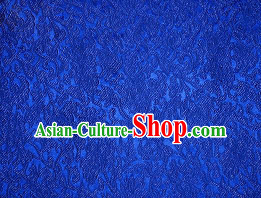 Asian Chinese Tang Suit Satin Material Traditional Pattern Design Royalblue Brocade Silk Fabric