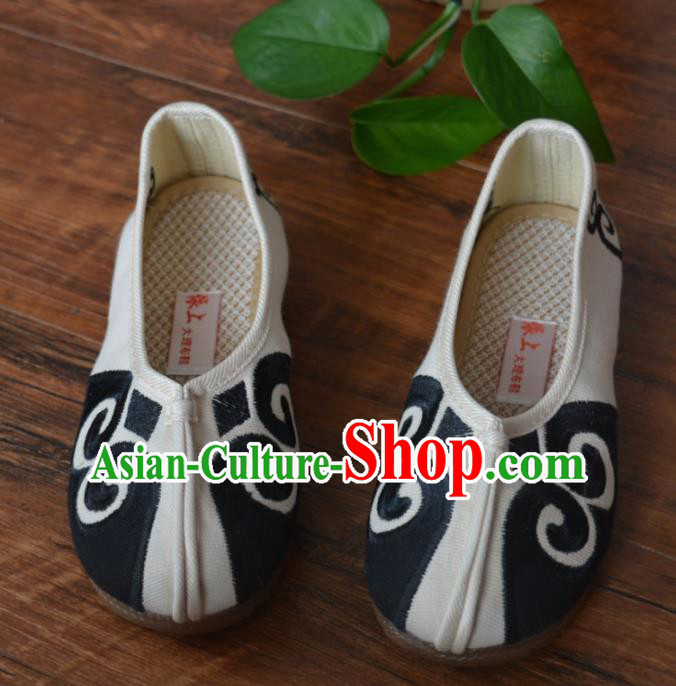 Chinese Traditional Shoes Ancient Monk Shoes White Cloth Shoes for Men