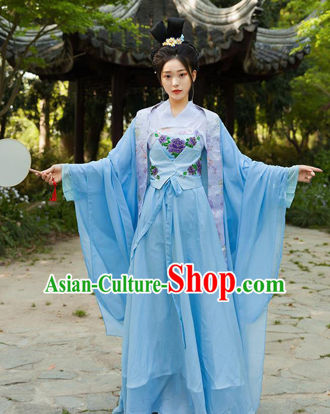 Traditional Chinese Northern and Southern Dynasties Princess Hanfu Dress Ancient Drama Peri Costumes for Women