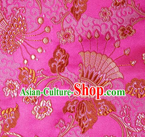 Asian Chinese Tang Suit Rosy Brocade Material Traditional Palace Pattern Design Satin Silk Fabric