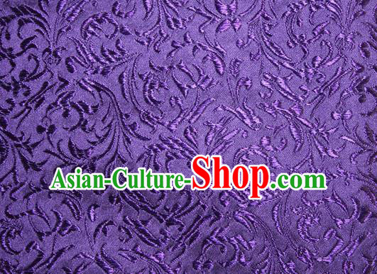 Asian Chinese Tang Suit Silk Fabric Purple Brocade Material Traditional Palace Pattern Design Satin