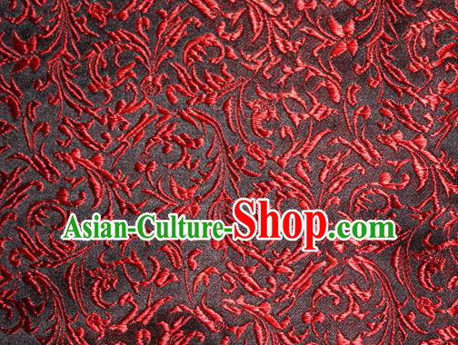 Asian Chinese Tang Suit Silk Fabric Brocade Material Traditional Red Palace Pattern Design Satin