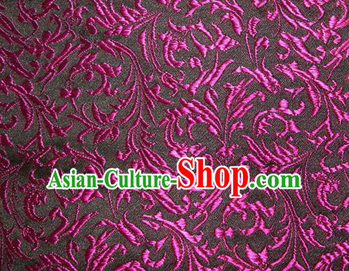 Asian Chinese Tang Suit Silk Fabric Brocade Material Traditional Purple Palace Pattern Design Satin