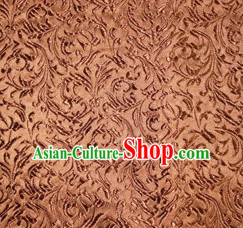 Asian Chinese Tang Suit Bronze Silk Fabric Brocade Material Traditional Palace Pattern Design Satin