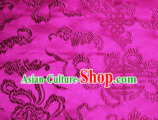 Asian Chinese Tang Suit Silk Fabric Rosy Brocade Traditional Cucurbit Pattern Design Satin Material