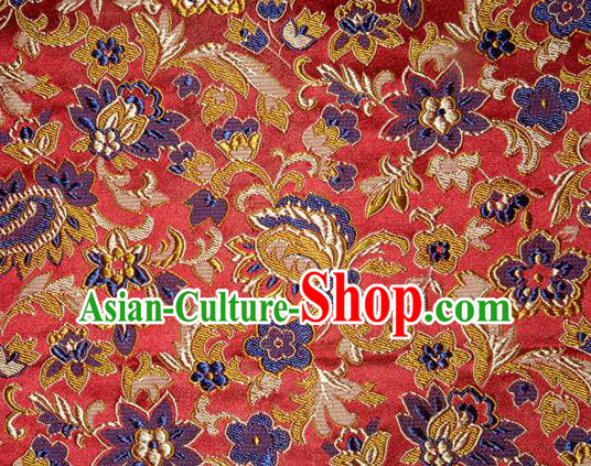 Asian Chinese Tang Suit Silk Fabric Brocade Traditional Flowers Pattern Design Satin Material