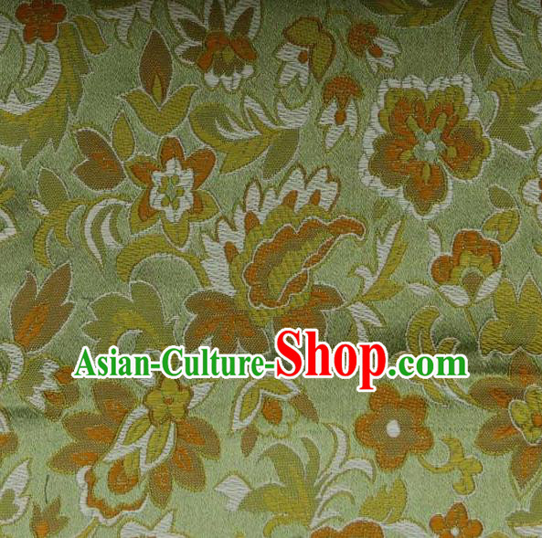 Asian Traditional Pattern Design Green Satin Material Chinese Tang Suit Brocade Silk Fabric