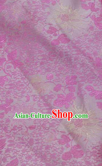 Asian Traditional Pattern Design Rosy Satin Material Chinese Tang Suit Brocade Silk Fabric