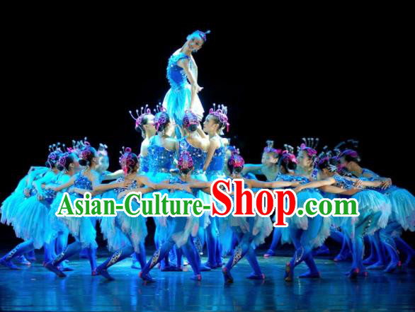 Chinese Traditional Classical Dance Costumes Group Dance Stage Performance Dress for Women