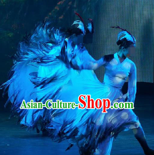 Chinese Traditional Classical Dance Costumes Group Dance Stage Performance Dress for Women