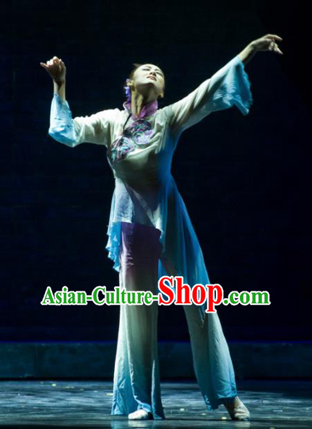 Chinese Traditional Classical Dance Costumes Stage Performance Fan Dance Clothing for Women