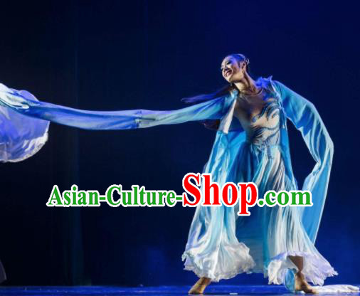 Chinese Traditional Classical Dance Group Dance Costumes Stage Performance Water Sleeve Dress for Women