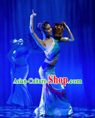 Chinese Traditional Folk Dance Group Dance Stage Performance Costumes Peacock Dance Dress for Women