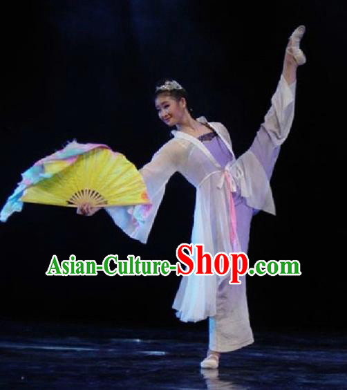 Chinese Traditional Folk Fan Dance Costumes Group Dance Stage Performance Clothing for Women