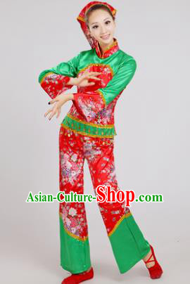 Chinese Traditional Yangko Dance Village Girl Costumes Group Dance Folk Dance Clothing for Women