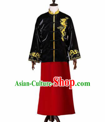 Chinese Traditional Wedding Costumes Ancient Bridegroom Tang Suit Mandarin Jacket Long Robe for Men