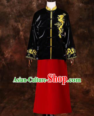 Chinese Traditional Wedding Costumes Ancient Bridegroom Tang Suit Mandarin Jacket Long Robe for Men