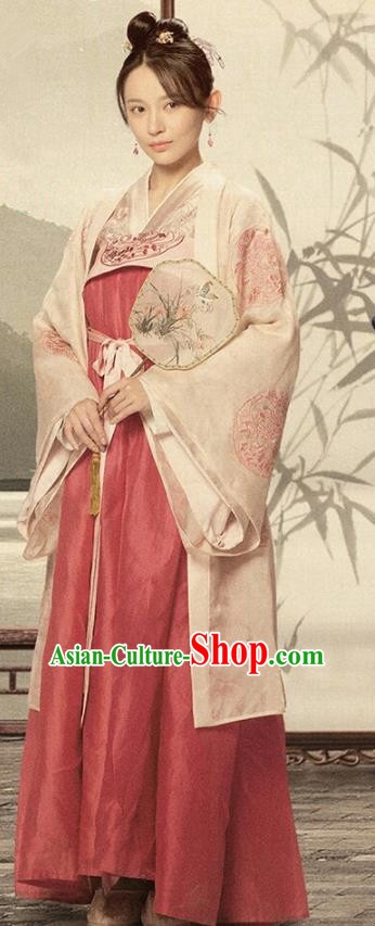 Drama The Story of MingLan Chinese Ancient Hanfu Dress Song Dynasty Aristocratic Lady Embroidered Historical Costumes