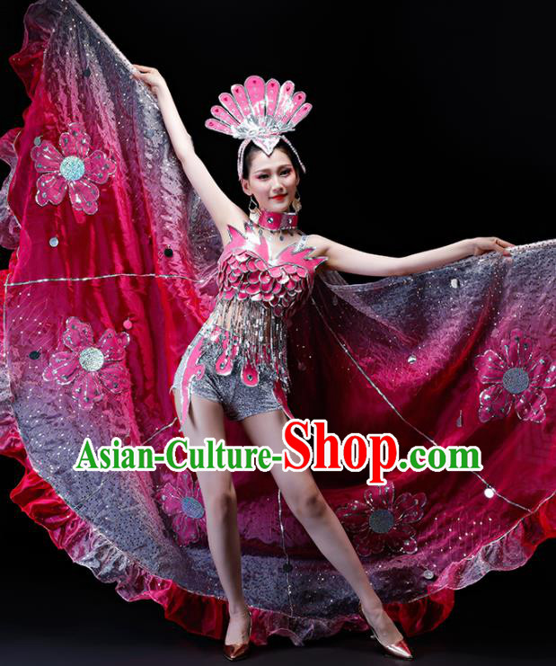 Professional Modern Dance Costumes Opening Dance Stage Show Clothing with Wings for Women