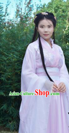 Traditional Chinese Jin Dynasty Princess Costumes Ancient Cosplay Imperial Concubine Pink Hanfu Dress for Women