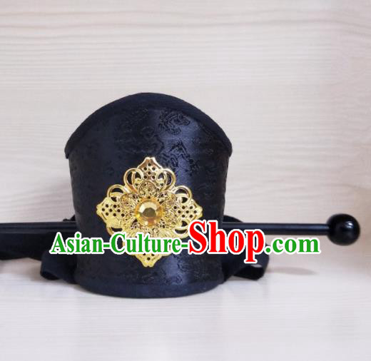 Chinese Ancient Swordsman Hair Accessories Qin Dynasty Nobility Childe Black Hairpins Headwear for Men