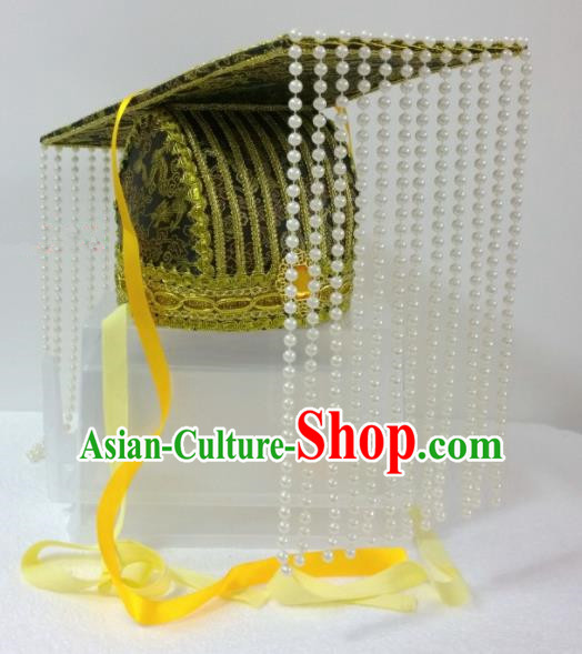 Chinese Ancient Emperor Hair Accessories Qin Dynasty King Hat Headwear for Men