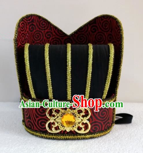 Chinese Ancient Scholar Official Hair Accessories Han Dynasty Minister Hat Headwear for Men