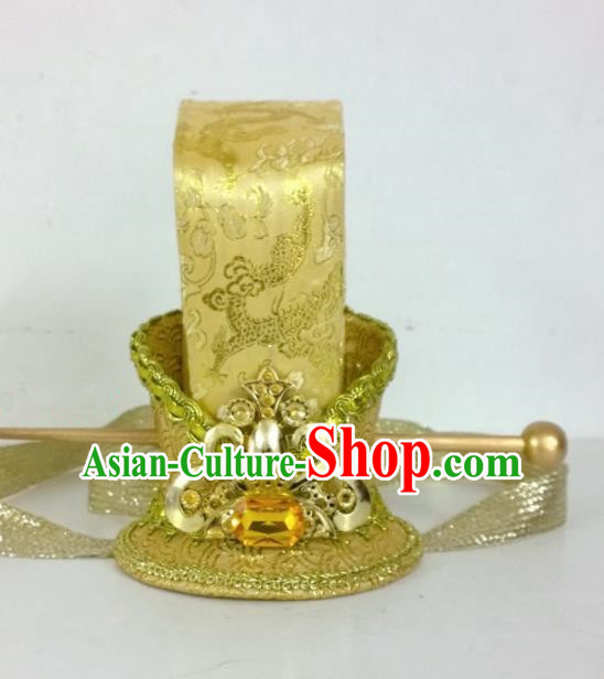 Chinese Ancient Royal Prince Hair Accessories Tang Dynasty Swordsman Golden Hairpins Headwear for Men