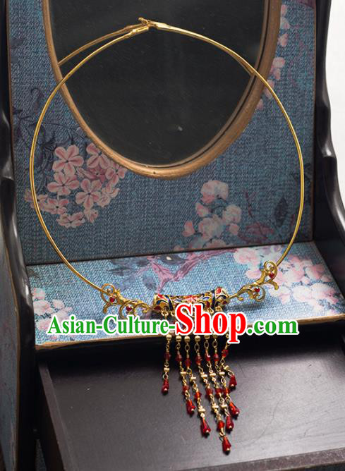 Chinese Ancient Wedding Accessories Bride Handmade Hanfu Necklace for Women